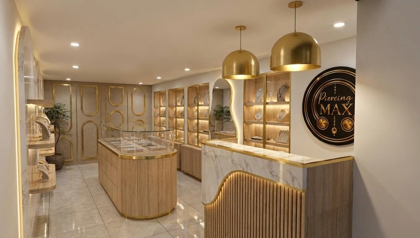 Diseño de fachada para local comercial desarrollado por Gardenia Estudio